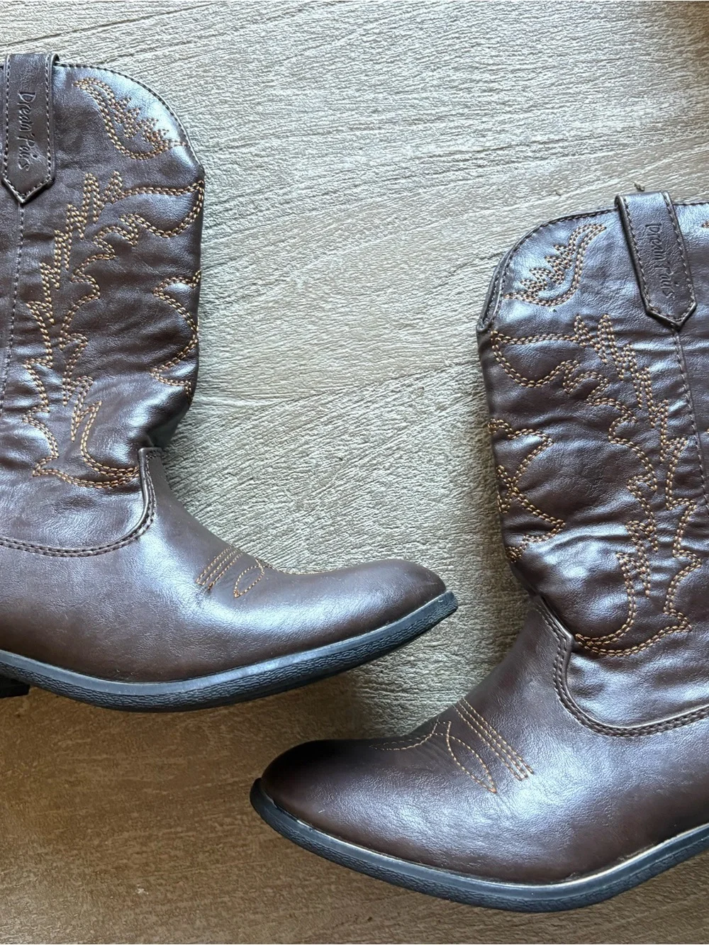 Dream Pairs Brown Kids Cowboy Boots